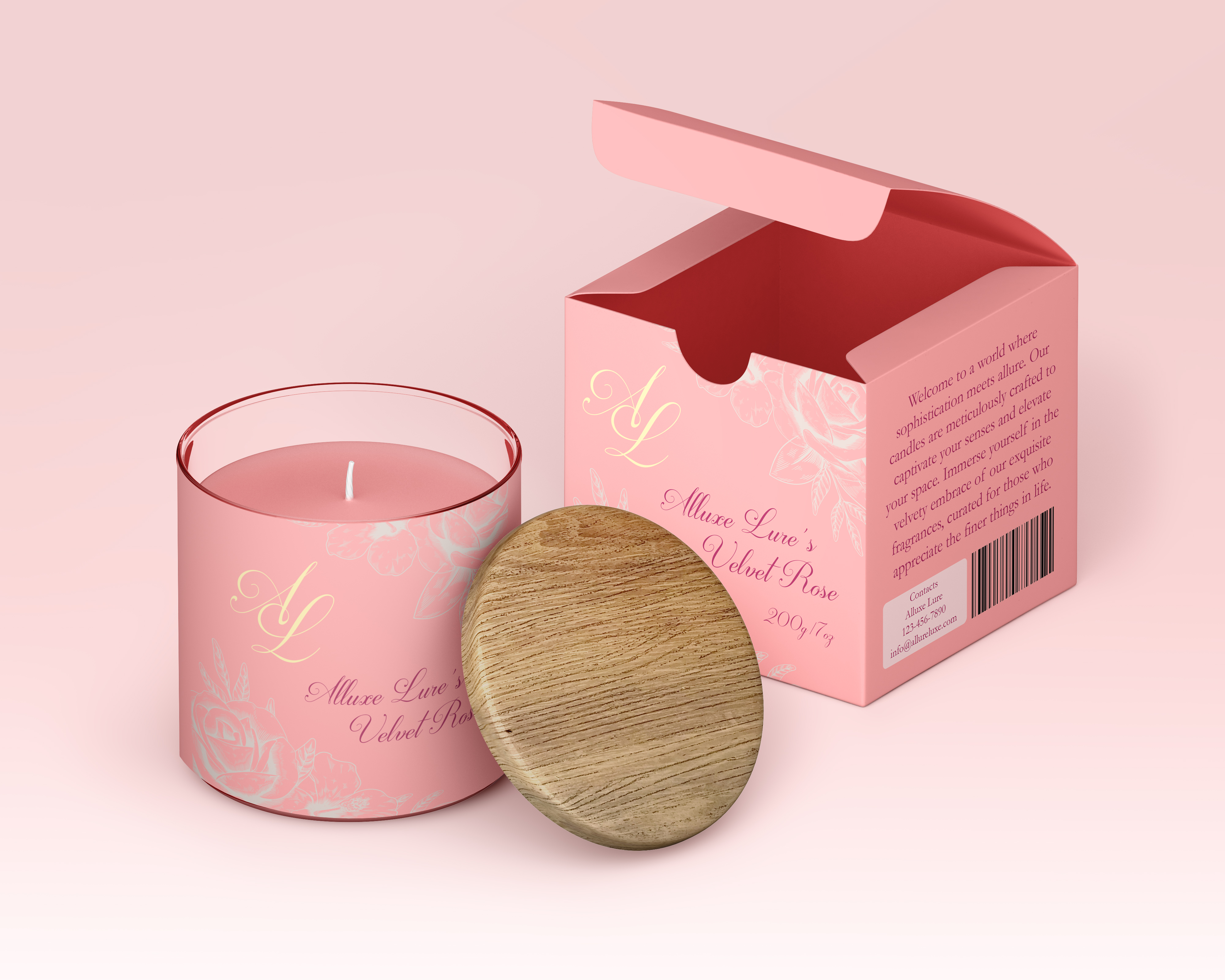 velvet rose candle package mockup